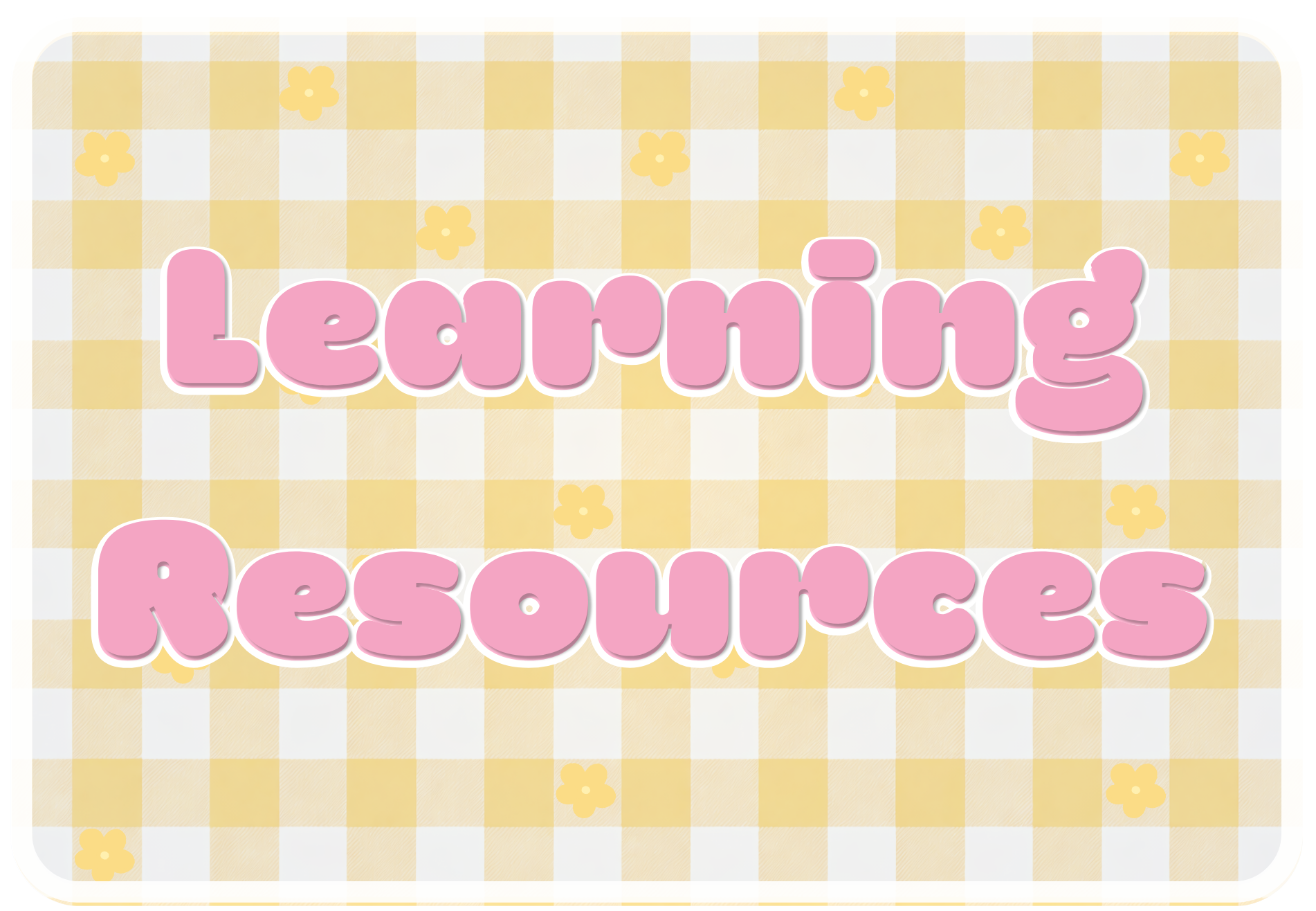 A graphic of the words learning resourcs