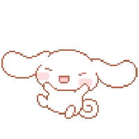 Pixelated cinnamoroll floating